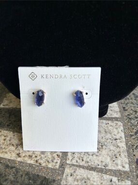 Kendra Scott Betty Deep Blue Gold-Prong Stud Earrings